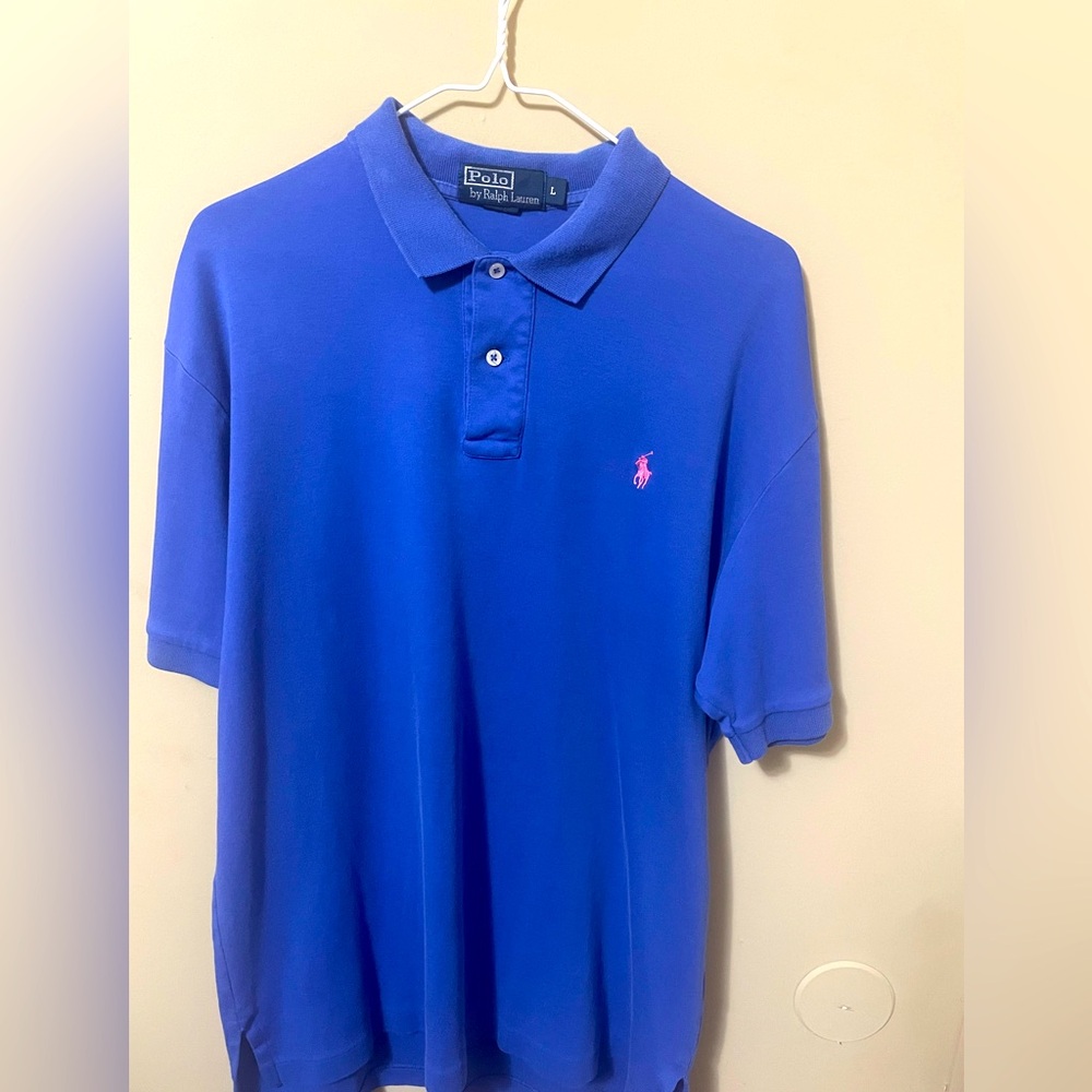 Ralph Lauren Polo collar shirt size large color blue
